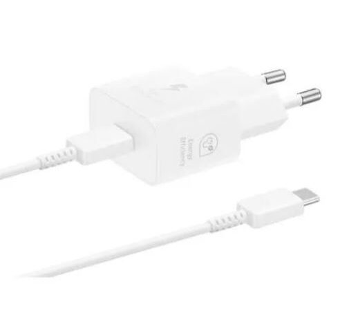 CARICABATTERIA DA RETE SAMSUNG SUPER FAST CHARGING 25W USB-C + CAVO TYPE-C EP-T2510XWEGEU WHITE