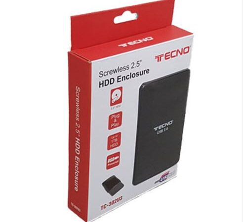 BOX ESTERNO HDD 2,5 USB 3.0 TECNO ACCESSORI TC-302 IN MATERIALE PLASTICO RIVESTITO IN GOMMA