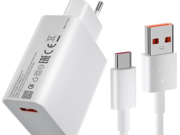 CARICABATTERIA DA RETE 33W XIAOMI BHR9956EU USB-A + CAVO TYPE-C WHITE