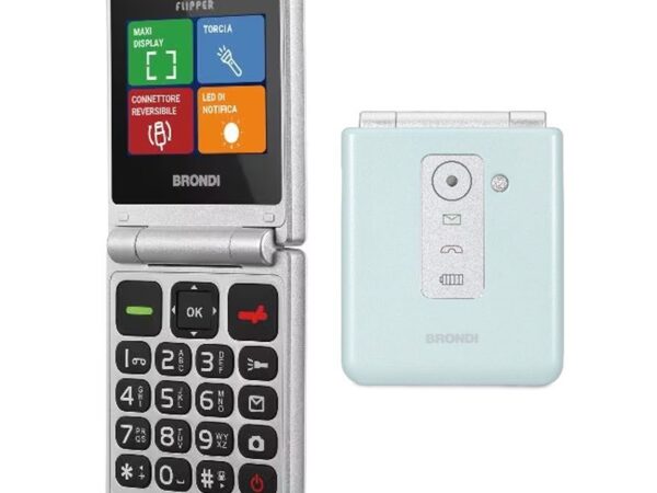 CELLULARE BRONDI FLIPPER DUOS VERDE ACQUA METAL ITALIA