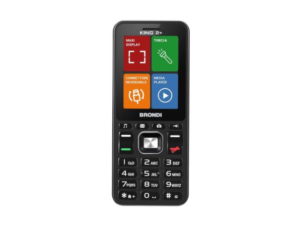 CELLULARE BRONDI KING 2+ BLACK ITALIA