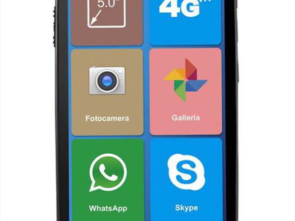 CELLULARE BRONDI AMICO VERO 4G BLACK ITALIA + COVER