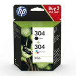 CARTUCCIA HP MULTIPACK 304 BK + 304 CL 3JB05AE