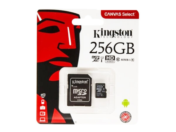 MEMORY CARD MICRO SD/TRANSFLASH 256GB KINGSTON CLASSE 10 SDCS2/256GB