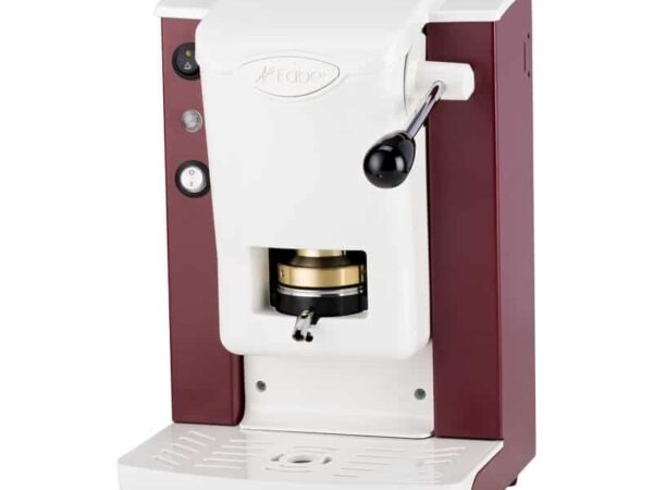 MACCHINA DA CAFFE' FABER SLOT PLAST BASIC TELAIO BORGOGNA PLASTICHE BIANCO PRESSACIALDA IN OTTONE SPBORBBASOTT