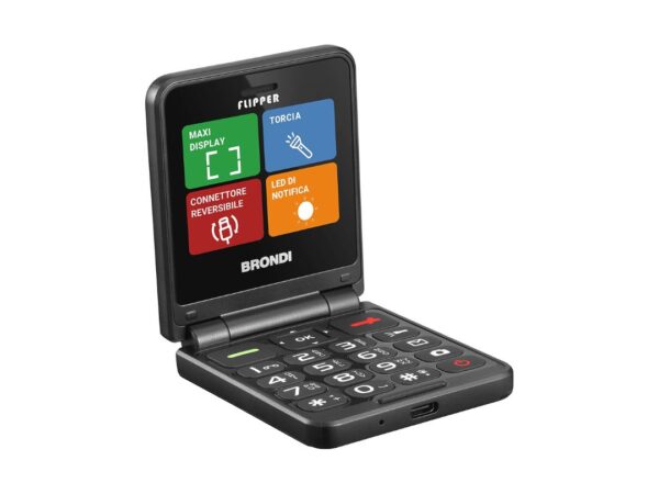 CELLULARE BRONDI FLIPPER DUOS BLACK METAL ITALIA