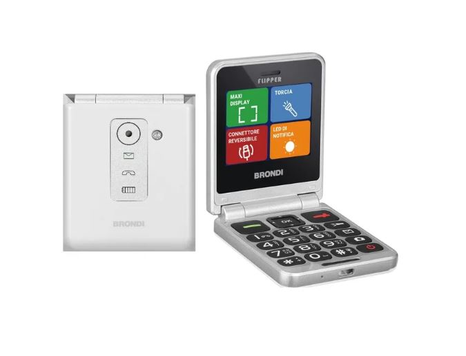 CELLULARE BRONDI FLIPPER DUOS WHITE ITALIA