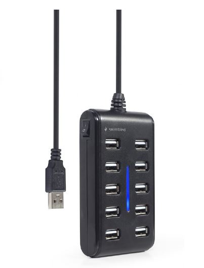 HUB USB 2.0 10 PORTE TECHMADE UHB-U2P10P-01 BLACK