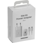 CARICABATTERIA DA RETE SAMSUNG SUPER FAST CHARGING 15W USB-C EP-T1510XWEGEU + CAVO TYPE-C WHITE