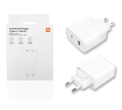 CARICABATTERIA DA RETE 33W XIAOMI BHR4996GL 2 PORTE USB-A/USB-C WHITE