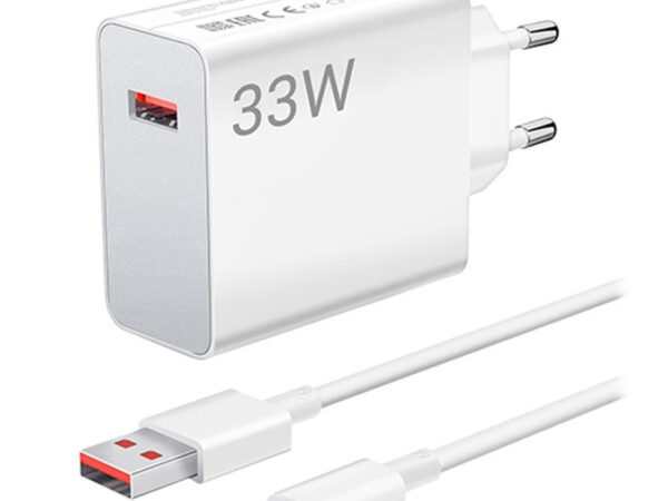 CARICABATTERIA DA RETE 33W XIAOMI BHR9956EU USB-A + CAVO TYPE-C WHITE
