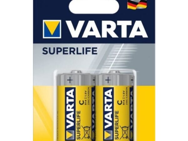 BATTERIA SUPERLIFE MEZZA TORCIA C ZINCO CARBONE 2PZ VARTA
