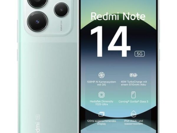 SMARTPHONE XIAOMI REDMI NOTE 14 5G 6+128GB DUOS CORAL GREEN ITALIA