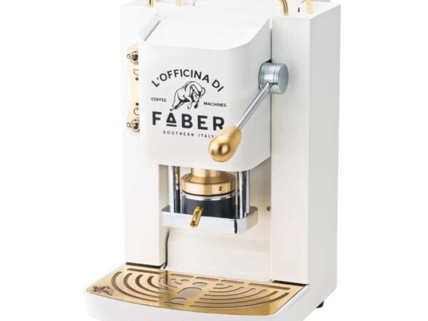 MACCHINA DA CAFFE' FABER PRO DELUXE PROWHITEBASOTT PRESSACIALDA IN OTTONE WHITE