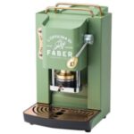 MACCHINA DA CAFFE' FABER PRO DELUXE PROGREENBASOTT PRESSACIALDA IN OTTONE ACID GREEN