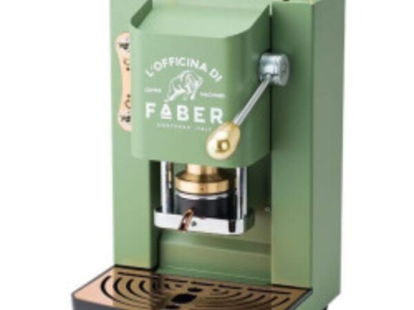 MACCHINA DA CAFFE' FABER PRO DELUXE PROGREENBASOTT PRESSACIALDA IN OTTONE ACID GREEN