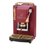 MACCHINA DA CAFFE' FABER PRO DELUXE PROCHERRYBASOTT PRESSACIALDA IN OTTONE CHERRY RED