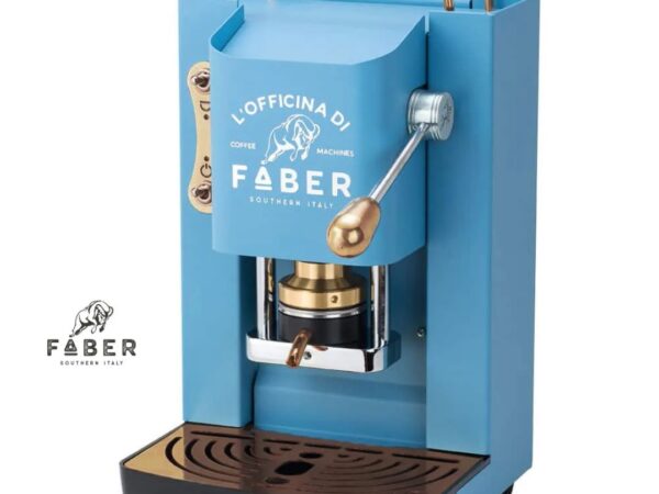 MACCHINA DA CAFFE' FABER PRO DELUXE PROBLUBASOTT PRESSACIALDA IN OTTONE TURQUIOSE