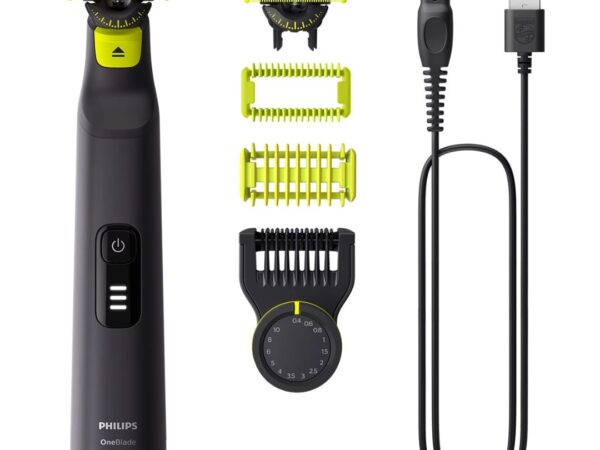 RASOIO ELETTRICO RICARICABILE PHILIPS ONE BLADE PRO 360 FACE&BODY QP6542/15BLACK GREEN